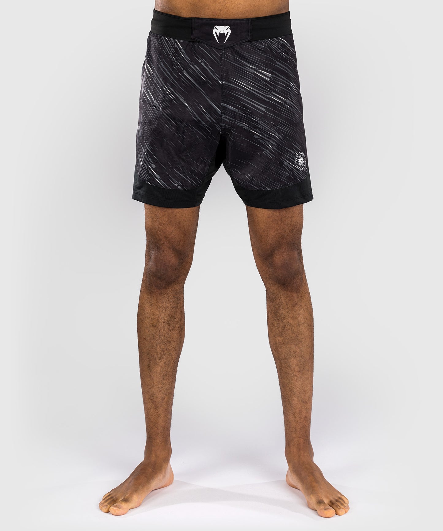 Venum Rapid Pantalones Cortos de Lucha - Negro/Gris Tormenta