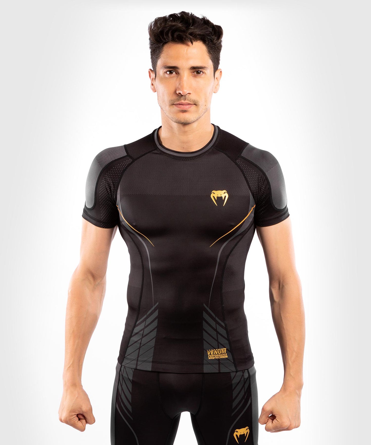 Venum Athletics Compression T-Shirt - Short Sleeve - Black/Gold