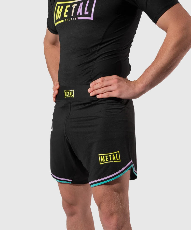 Metal Boxe Post Cutting Treats Fightshorts - Schwarz