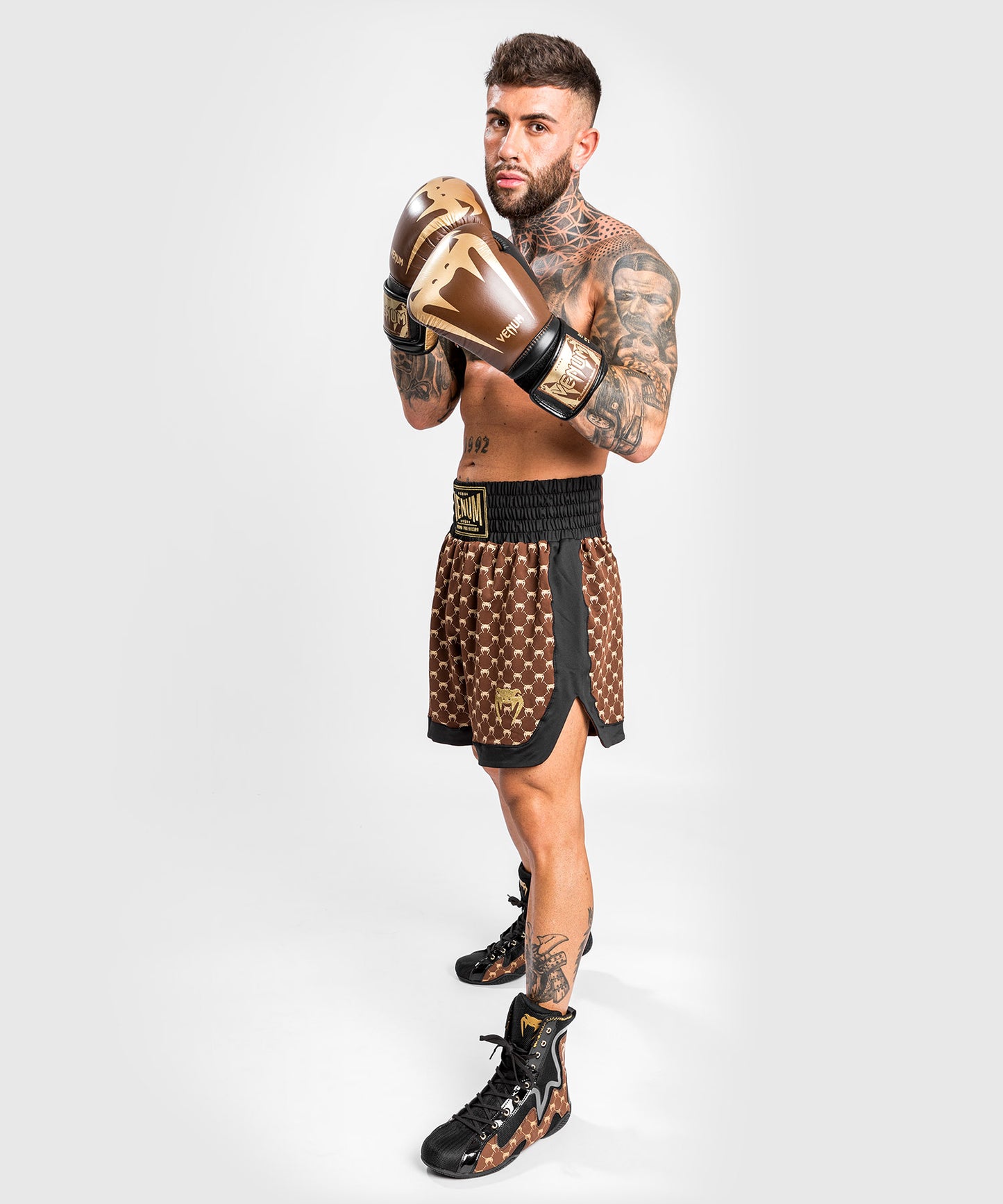 Short de Boxe Venum Monogram - Noir/Marron
