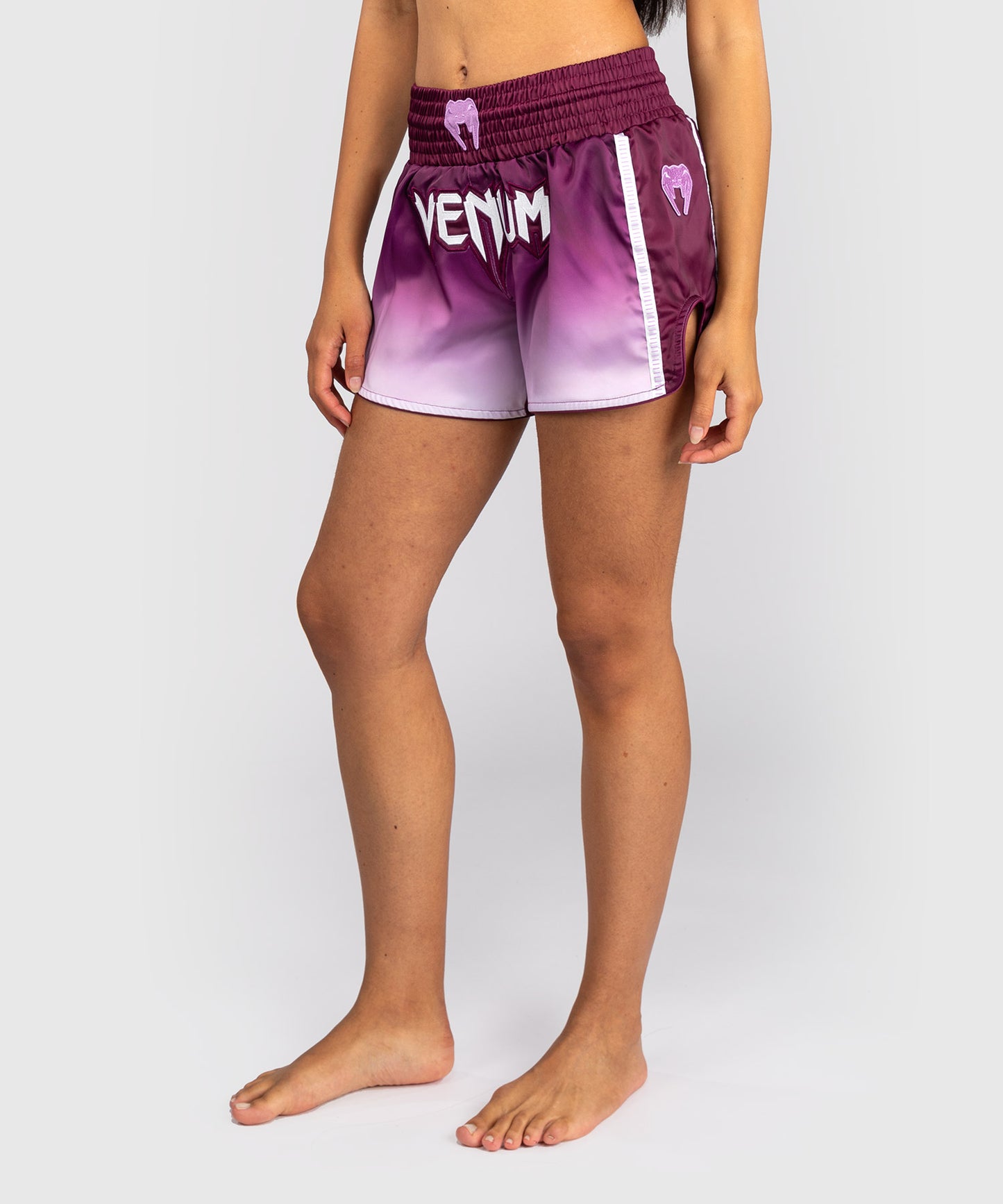 Venum Iris Pantalones Cortos Muay Thai - Ciruela/Blanco