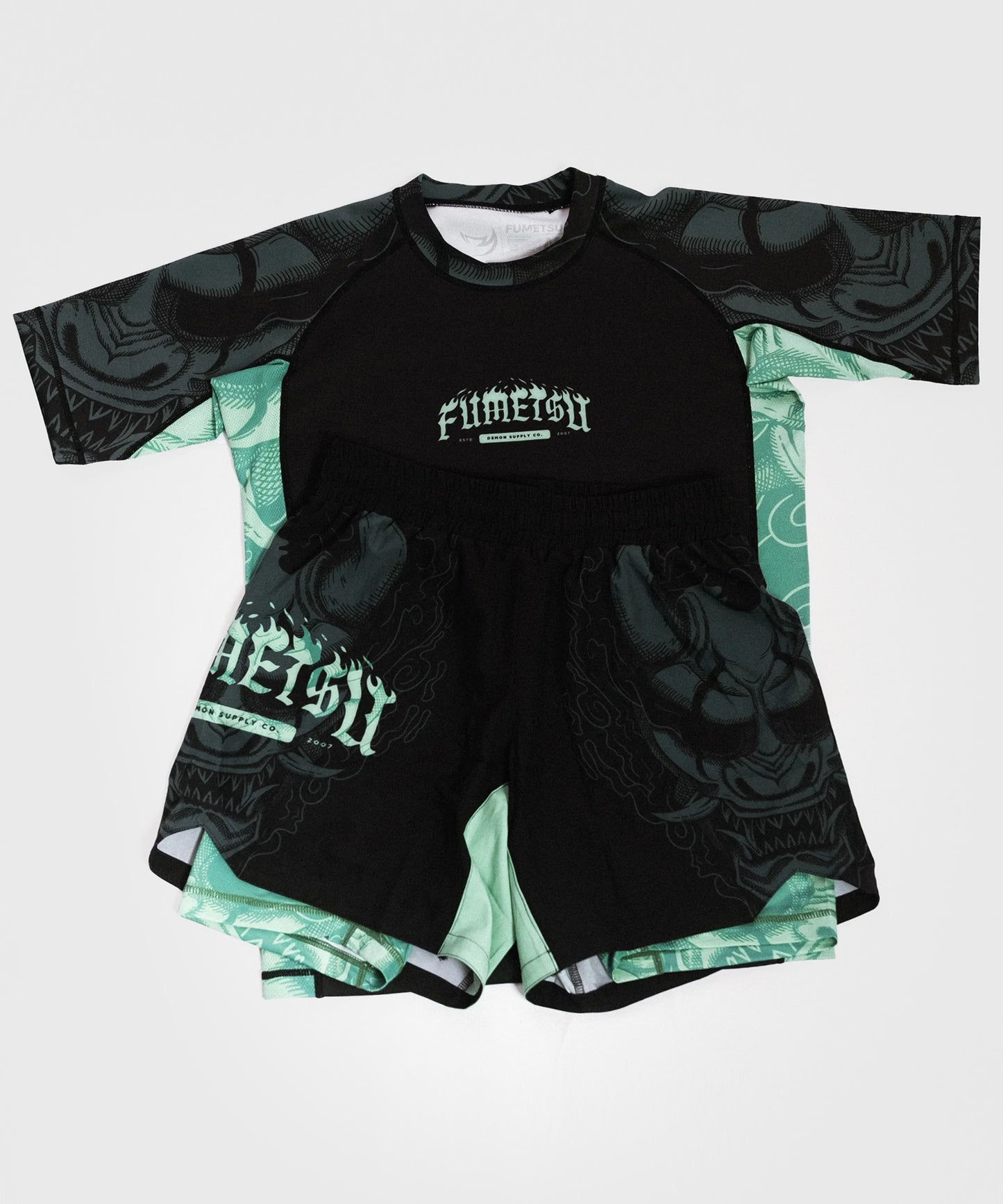 Short de MMA Fumetsu Dual Layer Oni - Noir/Bleu/Vert