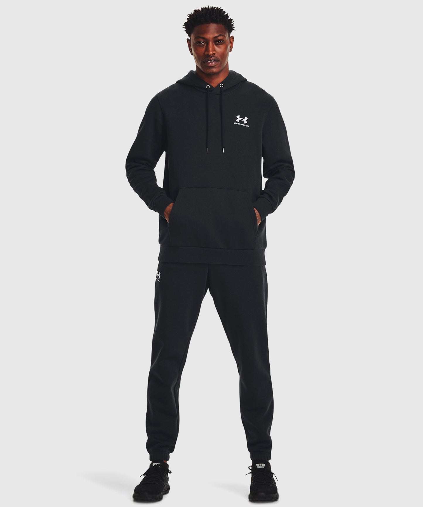 Under Armour Ua Essential Fleece Felpa con Cappuccio – Nero