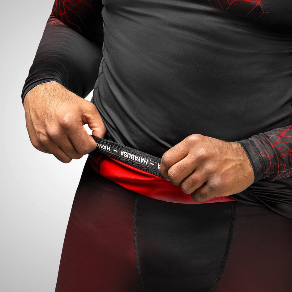 Hayabusa Geo Rashguard de Manga Larga - Rojo