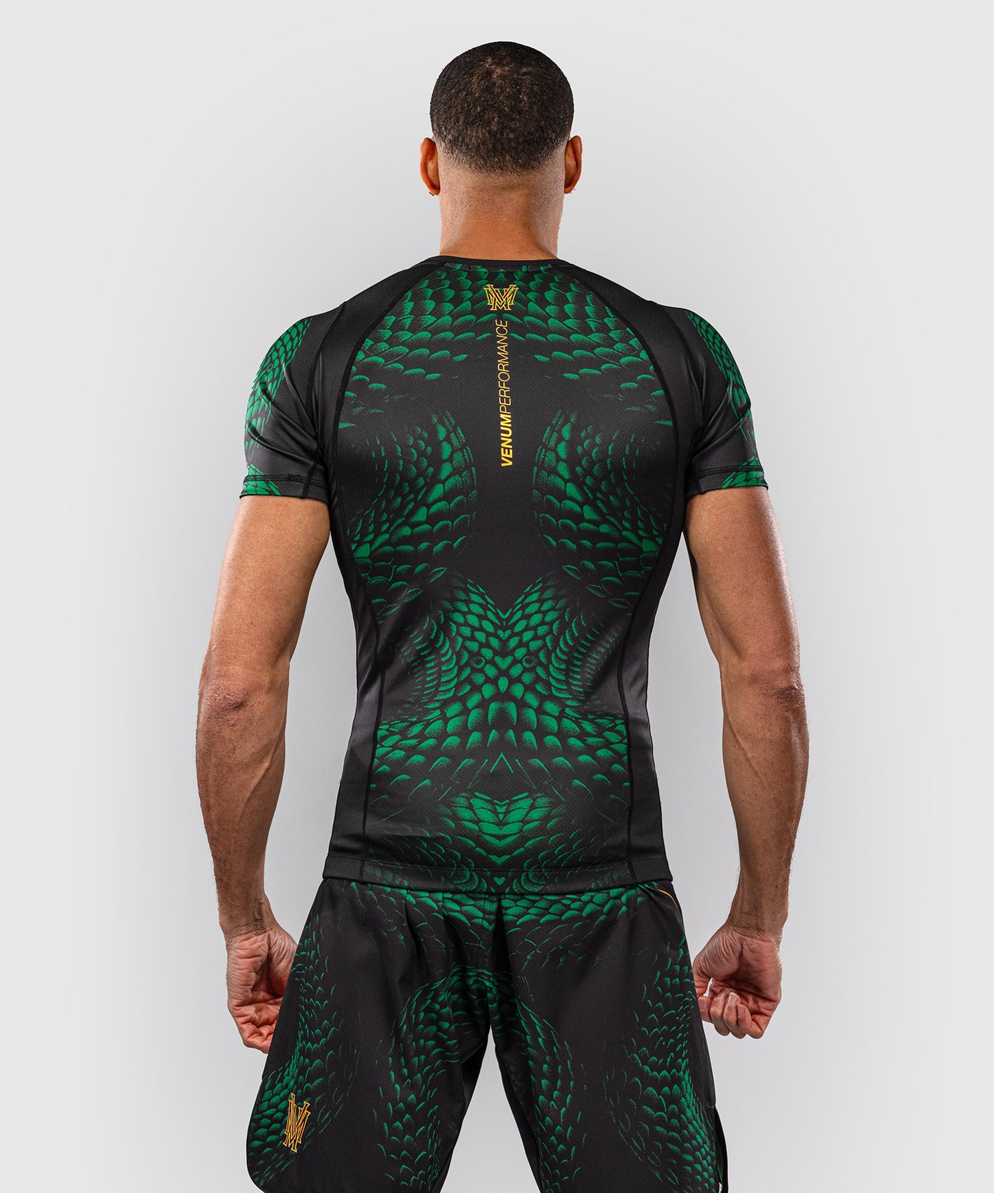 Venum Matupa Kurzarm Rashguard - Schwarz/Grün/Gold