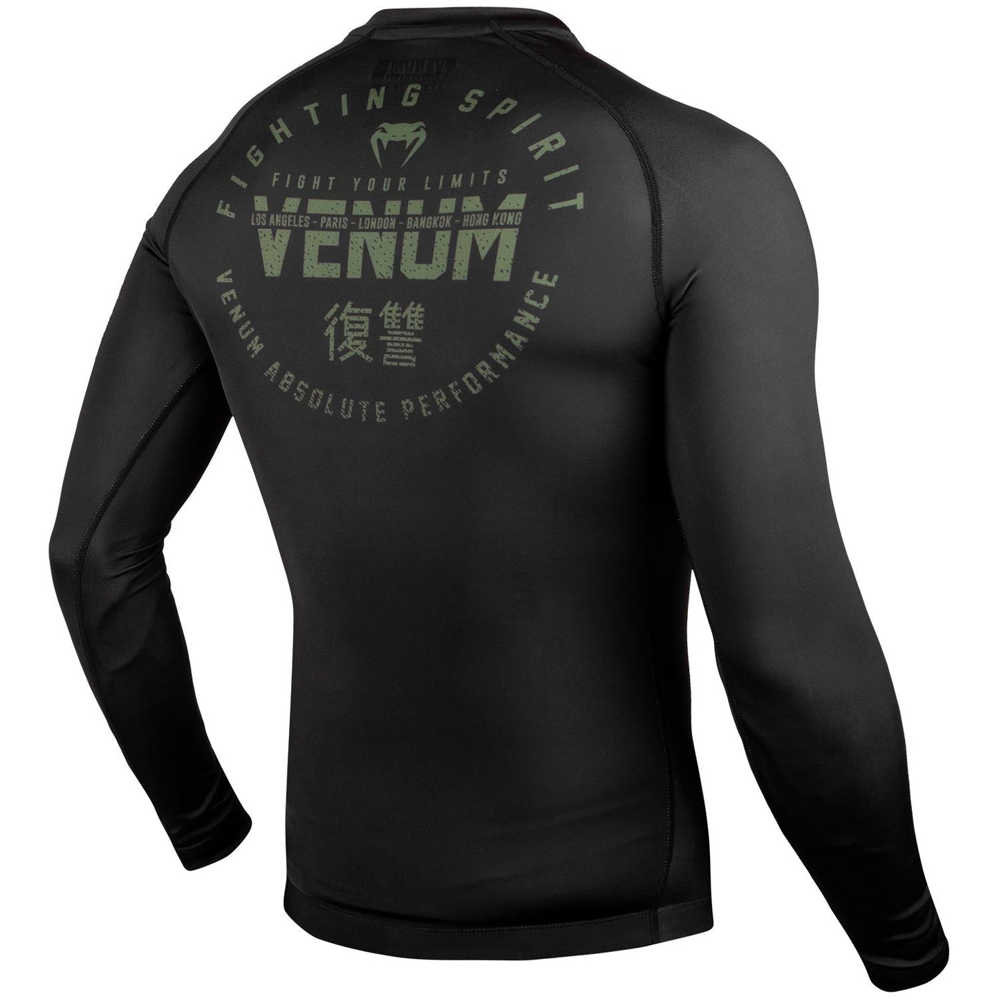Venum Signature Rashguard - Long Sleeve - Black/Khaki - Exclusive