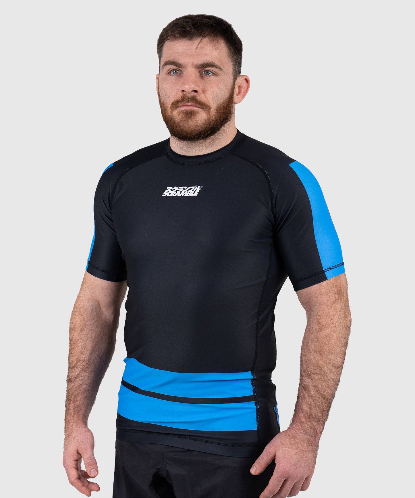 Scramble Ranked Rashguard a Maniche Corte - Blu