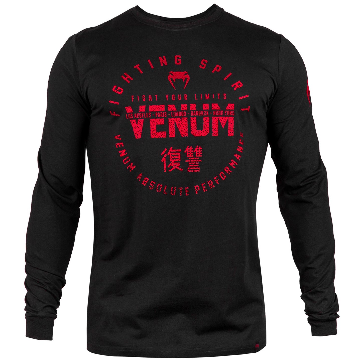 Venum Signature Langarm-T-Shirt - Schwarz/Rot