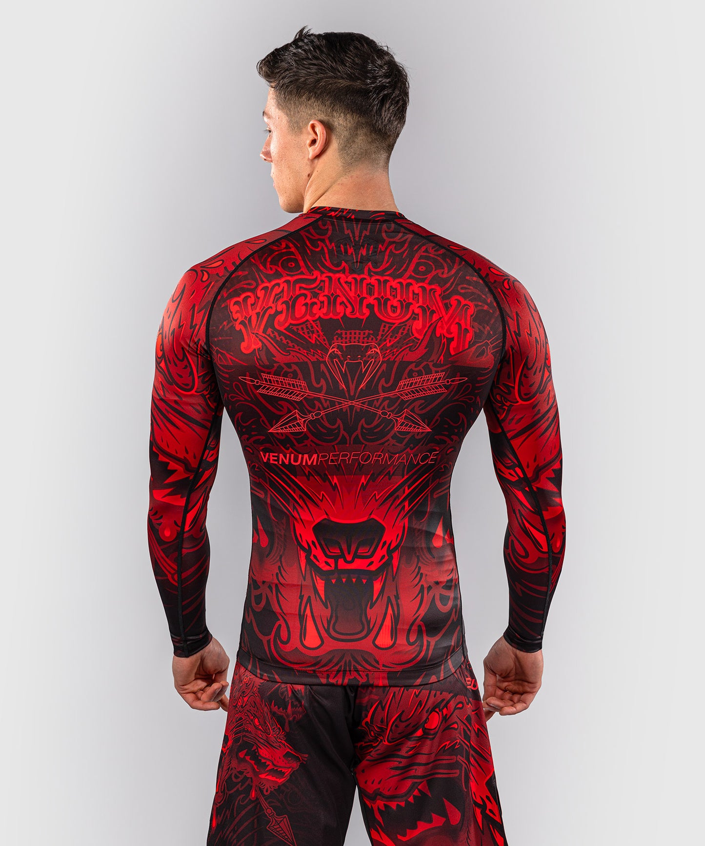 Venum Wolf Atak Long Sleeve Rashguard - Black/Red