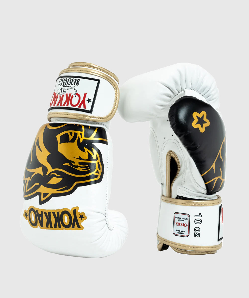 Yokkao Original Gold Boxhandschuhe - Weiß