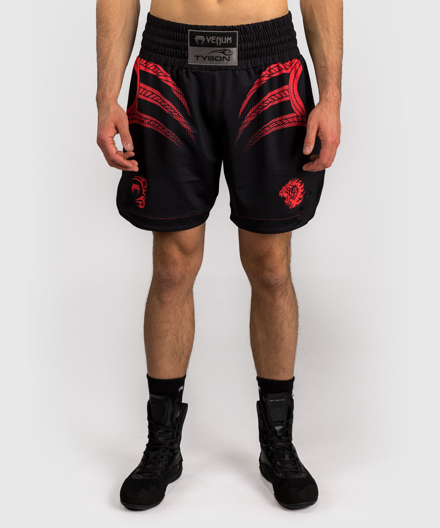 Short de Boxe Venum x Mike Tyson Tiger - Noir Profond/Rouge Intense