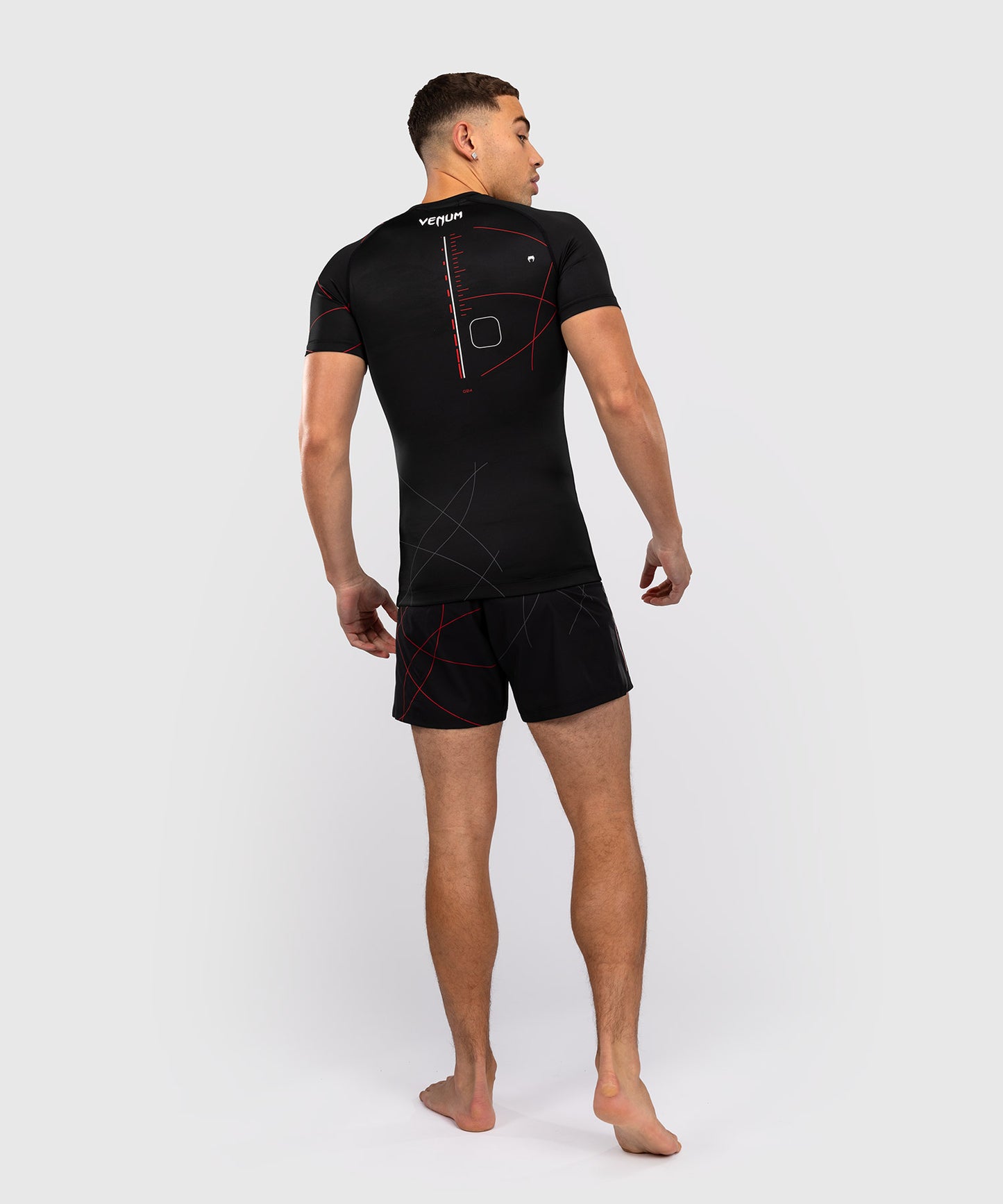 Venum Tactical XT Kurzärmeliger Rashguard für Männer - Schwarz/Feuerrot