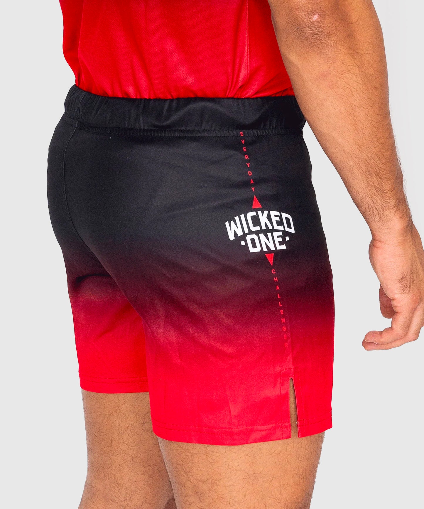 Wicked One Ghost Fightshorts - Negro/Rojo