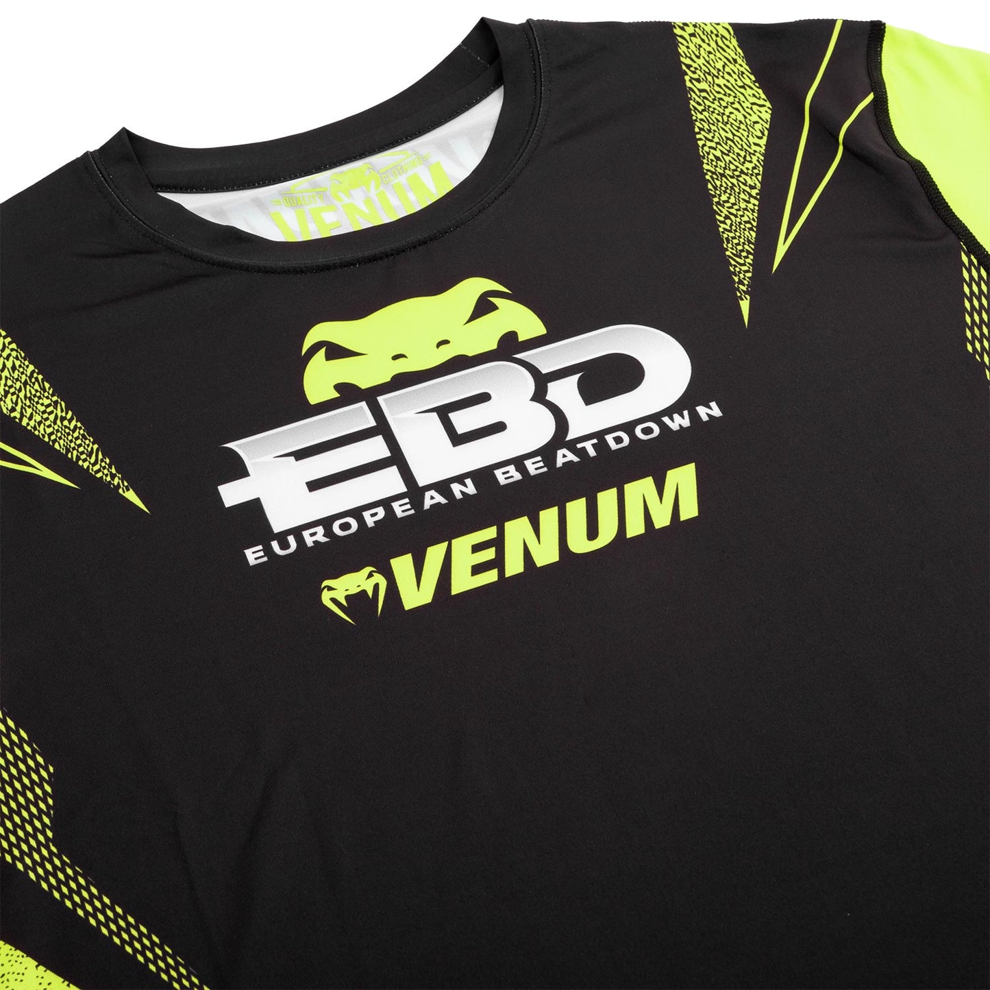 Venum European Beatdown Dry Tech T-Shirt - Schwarz/Fluo Gelb