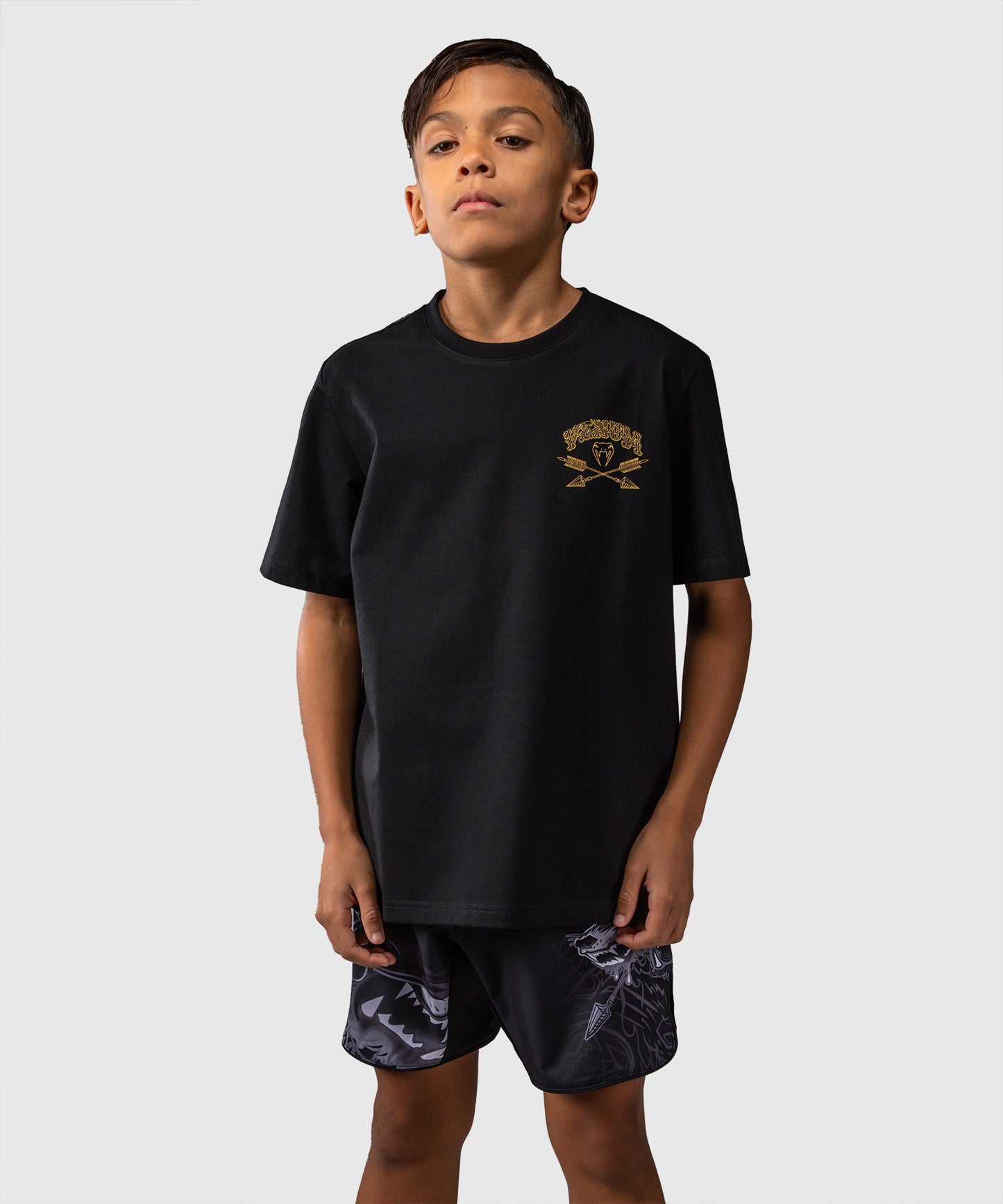 T-shirt Pour Enfants Venum Wolf Atak – Noir/Gris