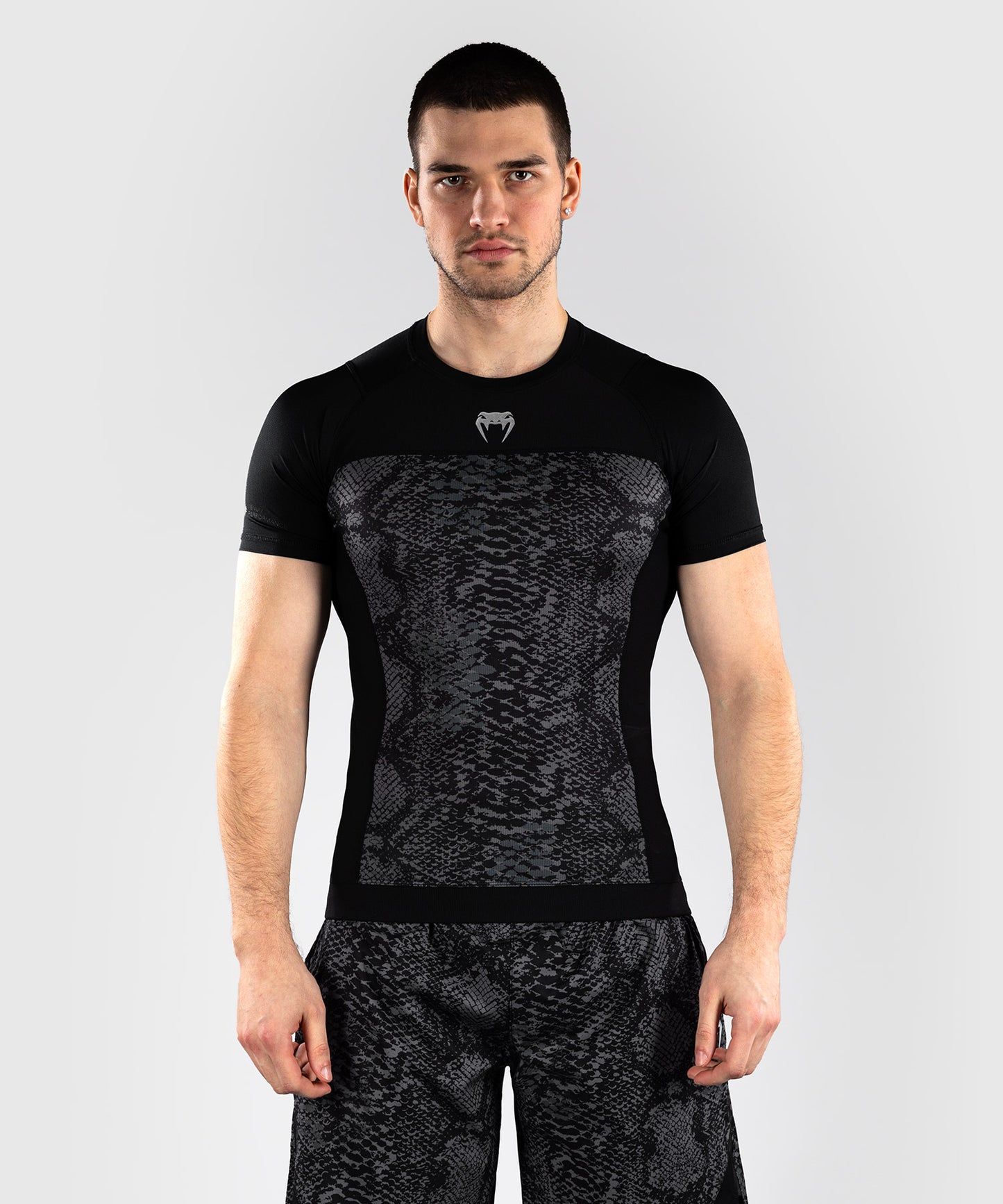 Rashguard à Manches Courtes Venum G-Fit Scales – Noir/Gris Charbon