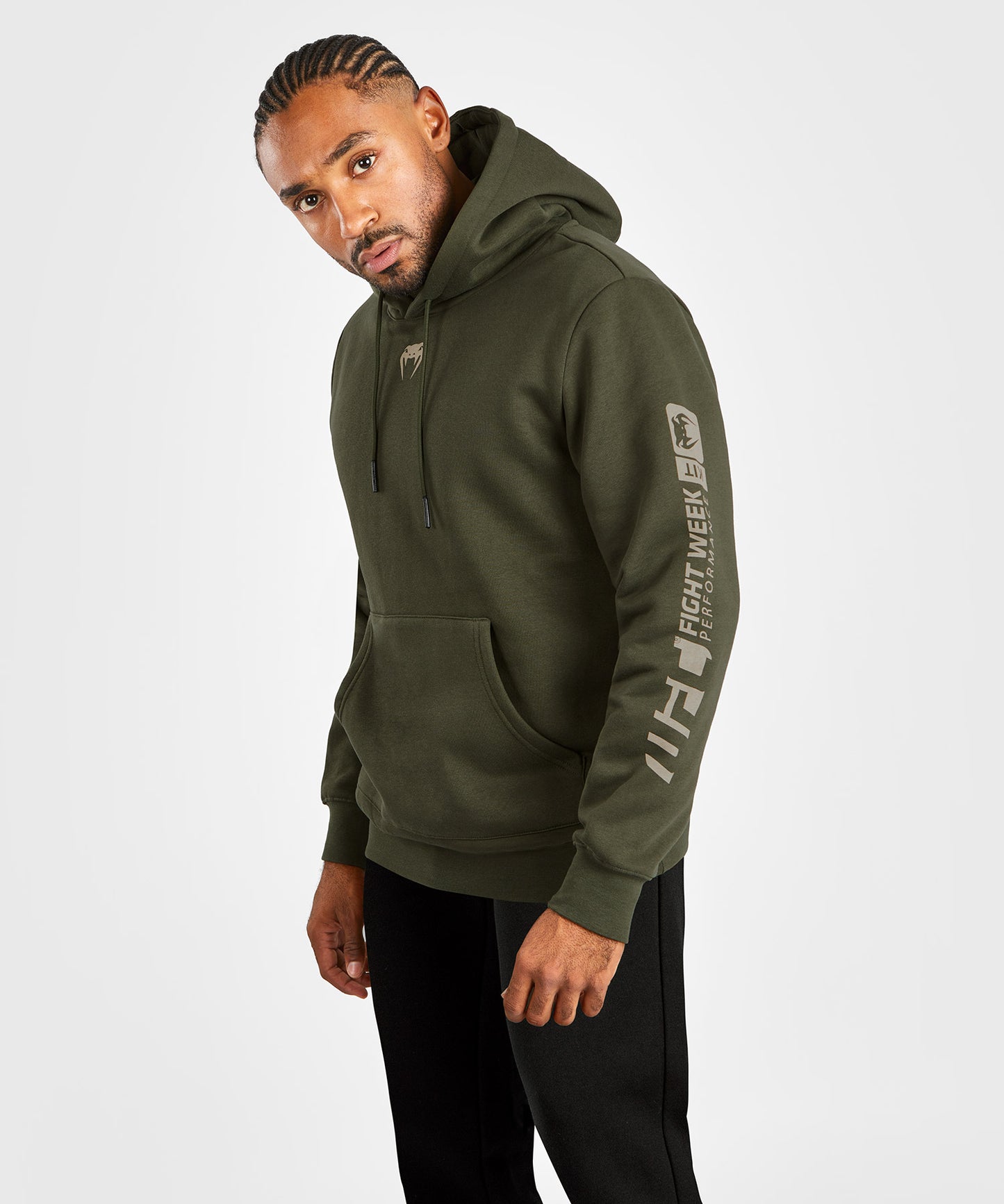 UFC Adrenaline by Venum Fight Week Herren Pullover Hoodie - Khaki