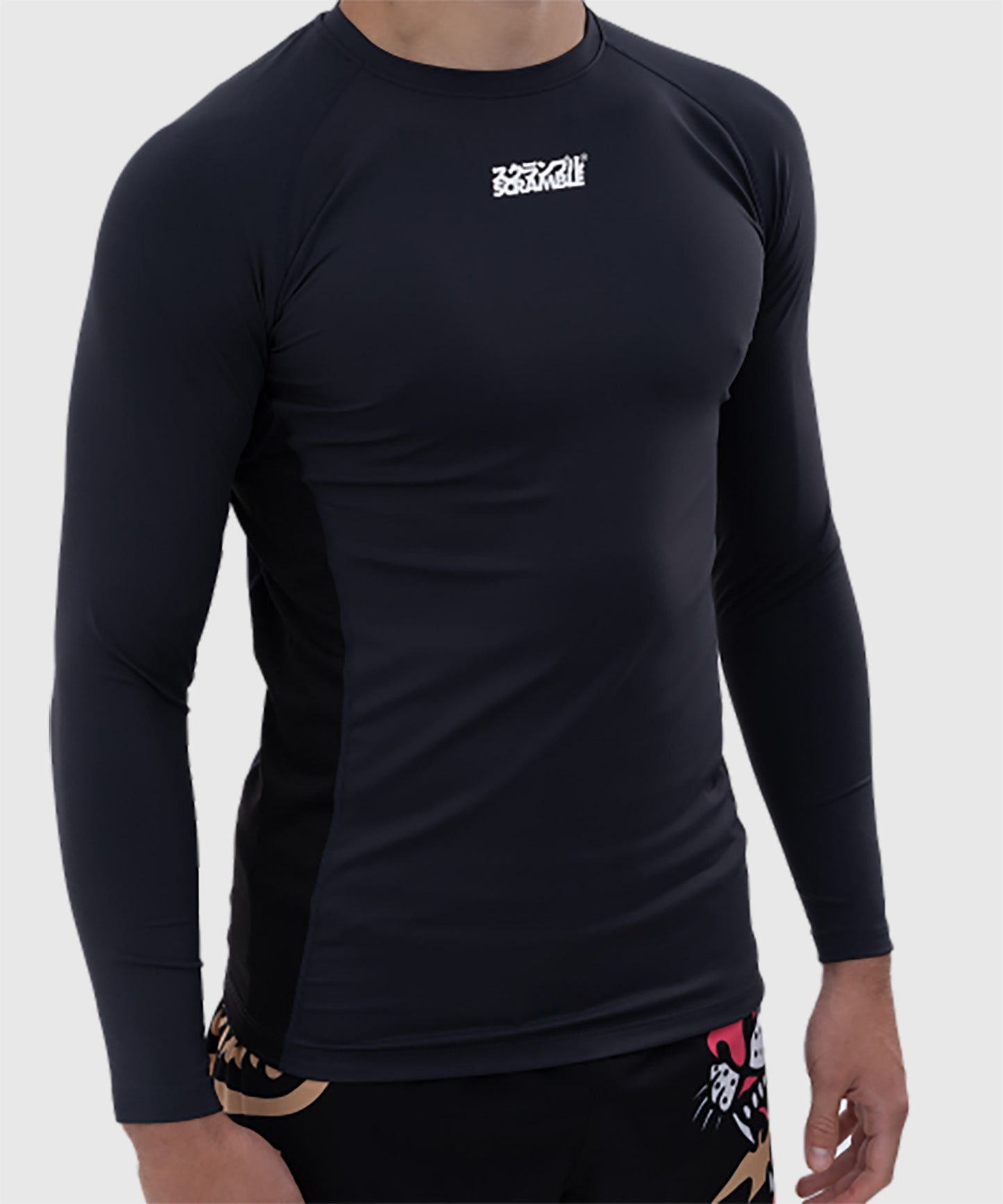Scramble Shinobi Langarm-Rashguard - Marineblau