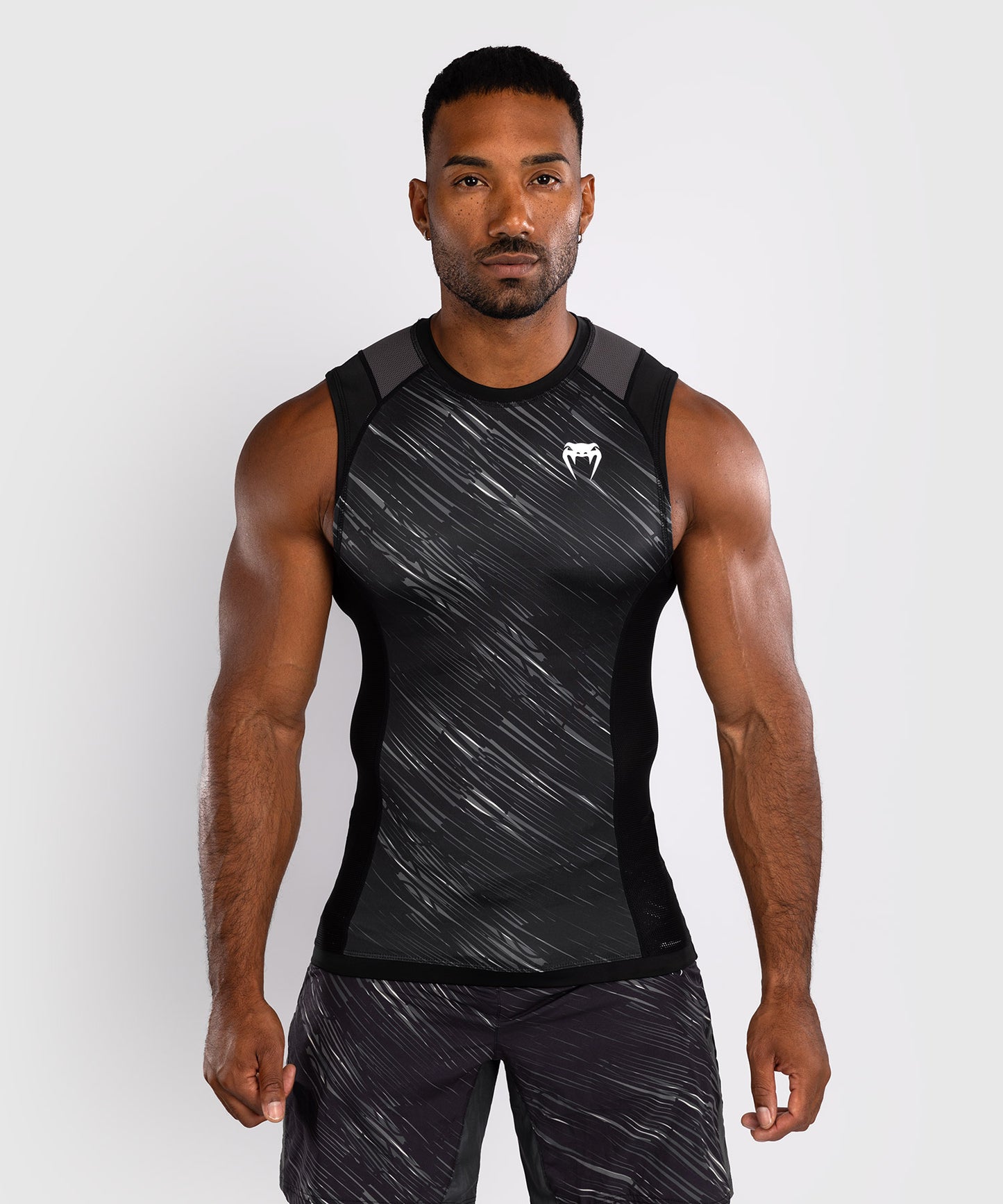Venum Rapid Rashguard sin Manga - Negro/Gris Tormenta