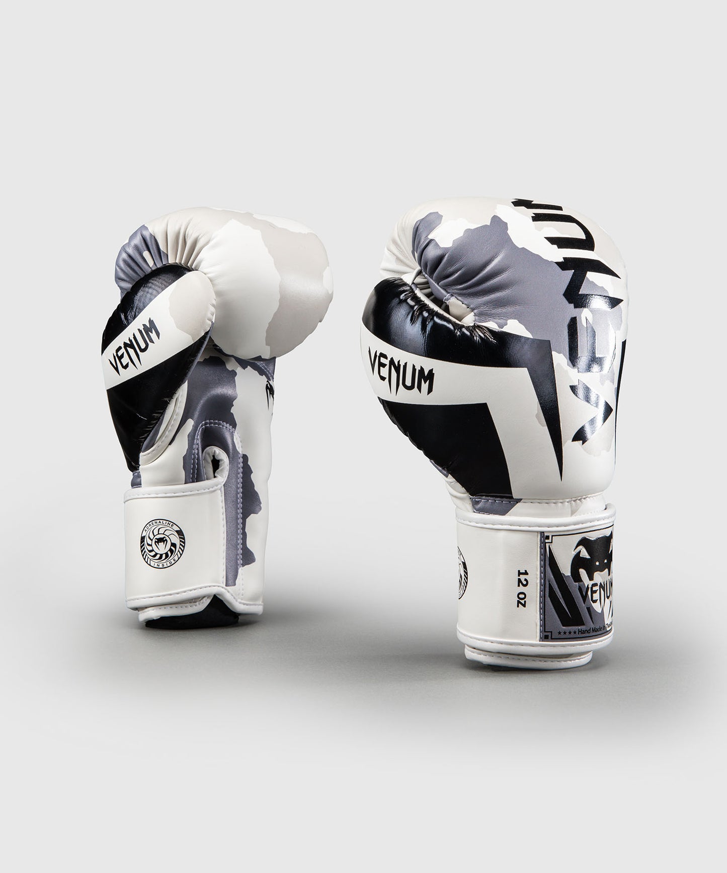 Venum Elite Camo Boxing Gloves - White/Light Grey