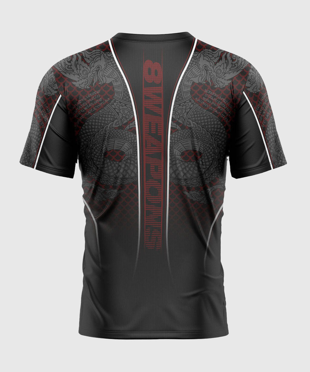 8 Weapons Functional Naga Yant T-Shirt - Schwarz/Rot