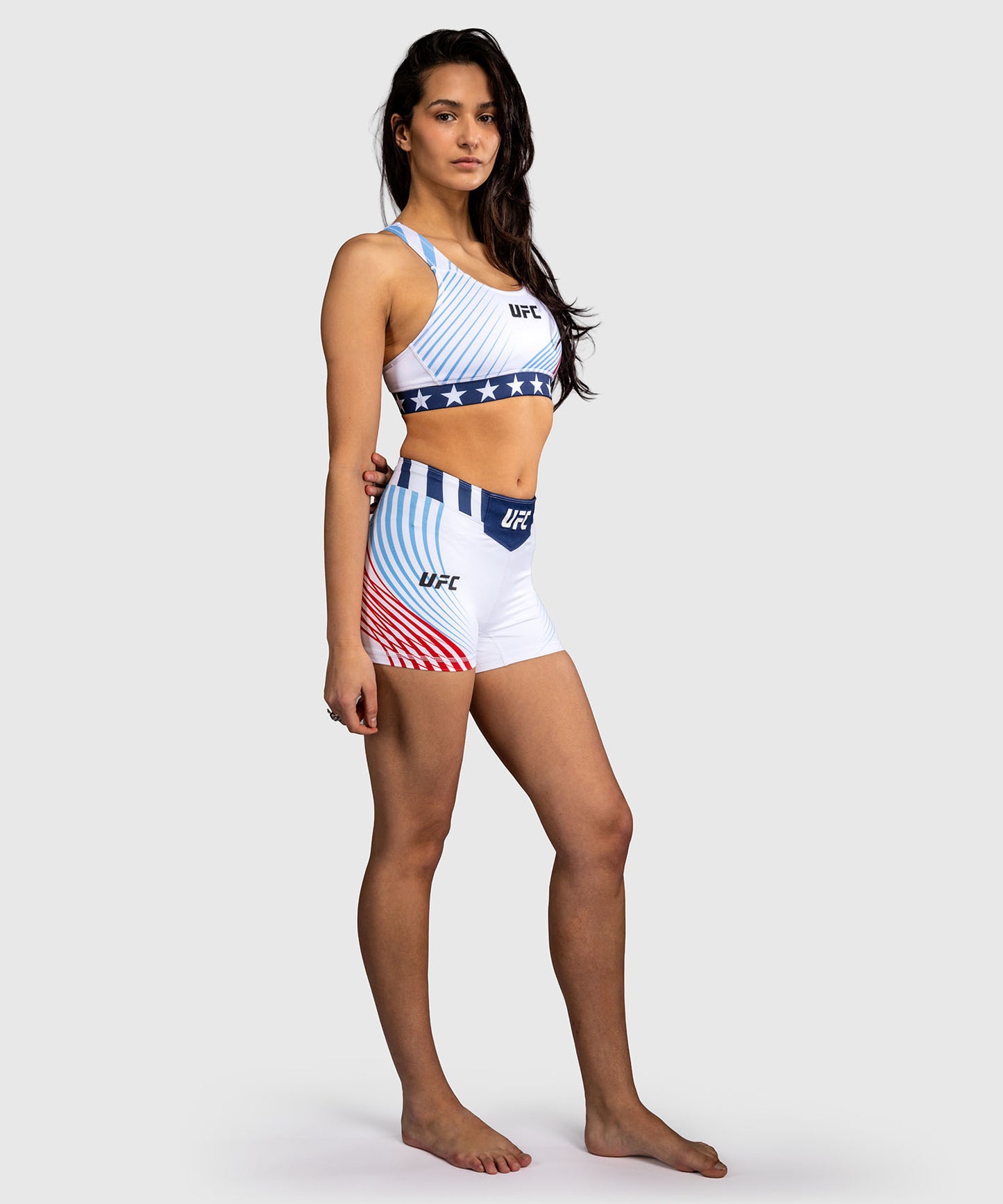 Official UFC Freedom 250 by Venum Authentic Pantaloncini Vale Tudo taglio corto da donna - Bianco