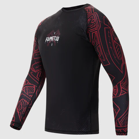 Fumetsu Berserker Langarm-Rashguard - Schwarz/Rot