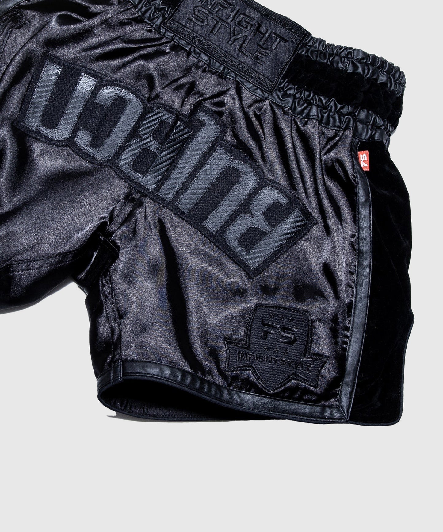 Infightstyle Fs Rt20 Retro Pantaloncini da Muay Thai - Nero/Nero