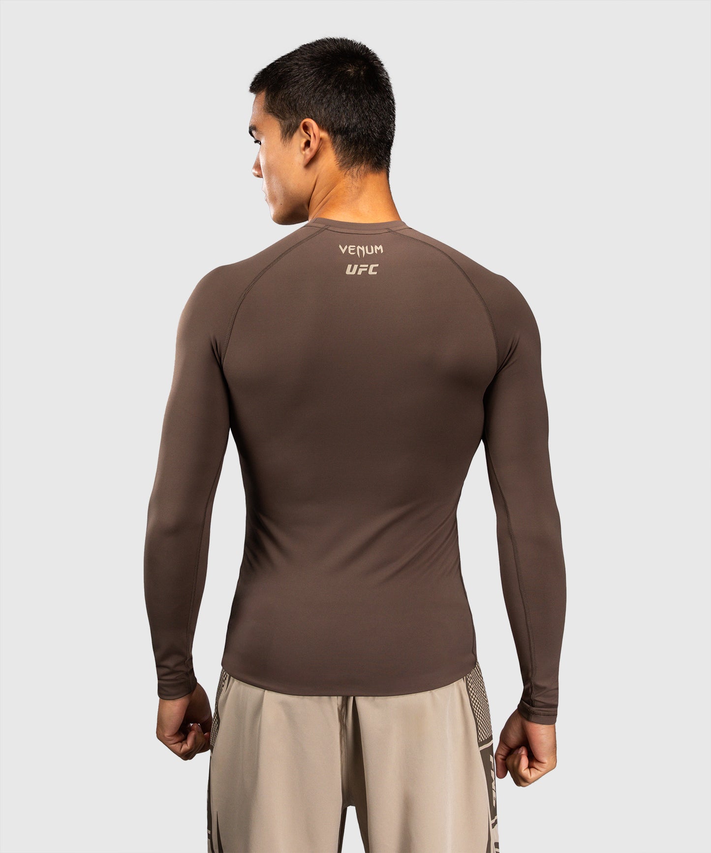 Venum UFC Unity by Venum Authentic Fight Week Men's Performance Long Sleeve Rashguard - Brown