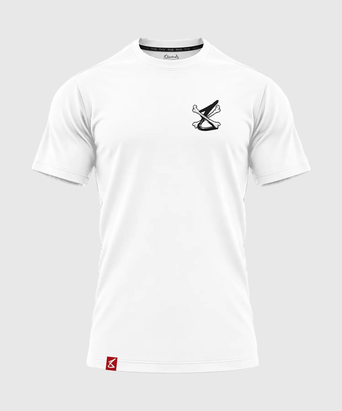 8 Weapons Skeleton Camiseta – Blanco