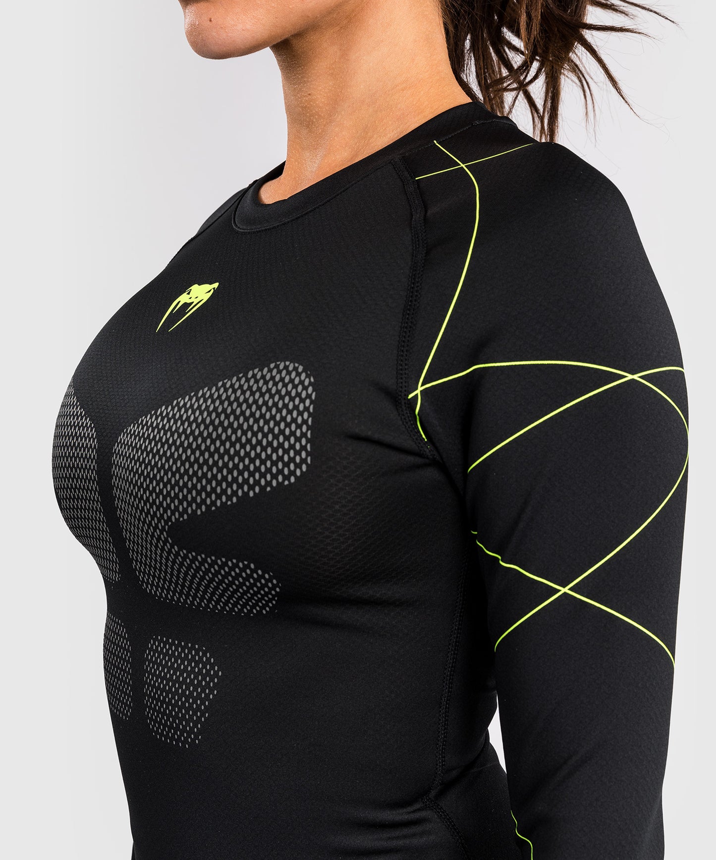 Venum Training Camp 4.0 Langarm Rashguard - Schwarz/Neongrün