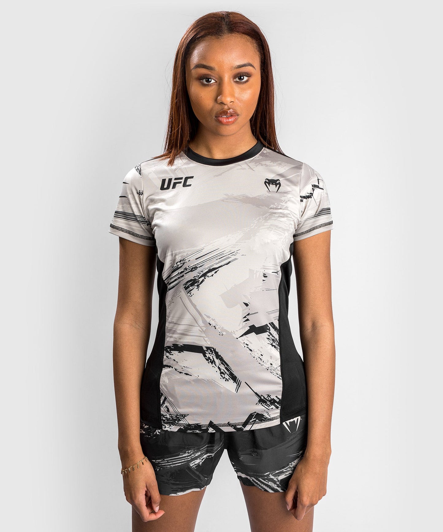 T-Shirt Dry Tech UFC Venum Authentic Fight Week 2.0 - Pour Femmes - Sable/Noir