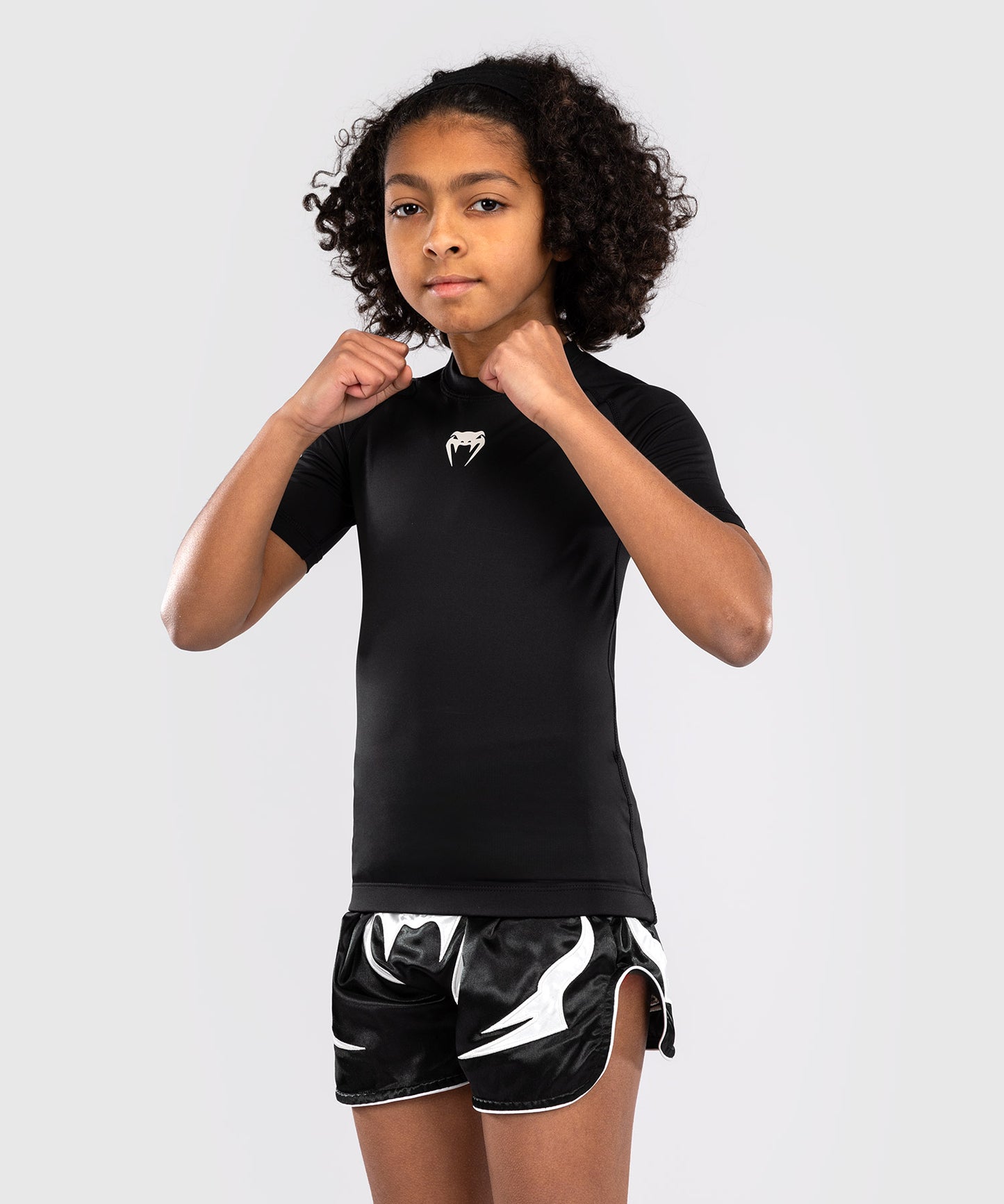 Venum Contender Rashguards de Mangas Cortas para Niños - Negro