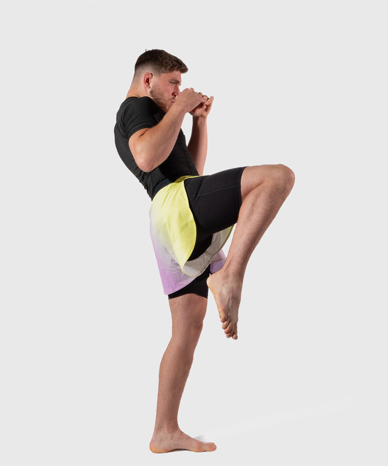Metal Boxe Post Cutting Treats Pantaloncini da Combattimento 2 in 1 - Viola