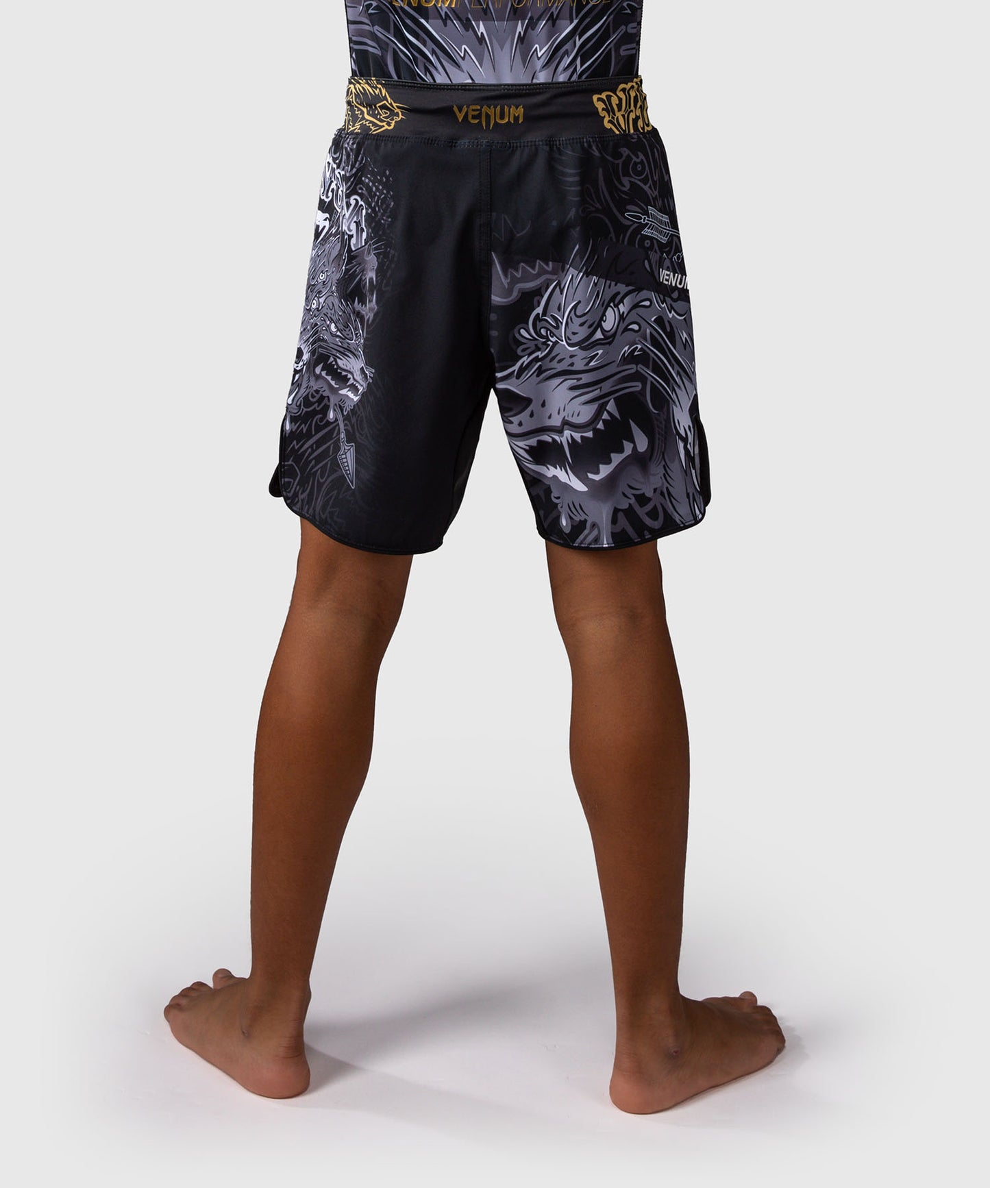 Short de Combat Pour Enfants Venum Wolf Atak – Noir/Gris