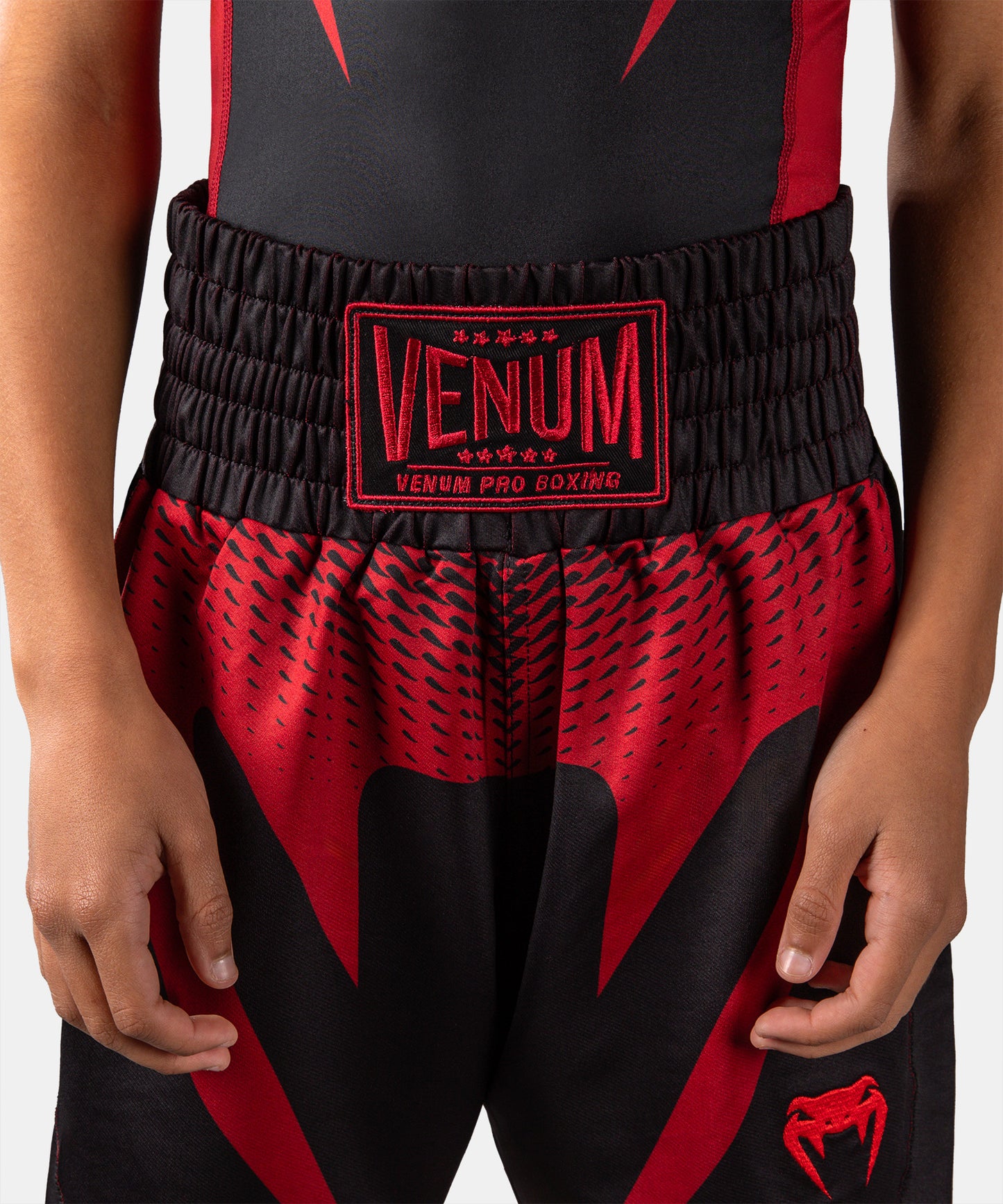 Venum Attack Short de Boxeo para Niño - Negro/Rojo