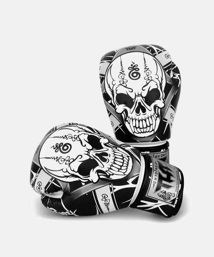 Tuff Skull Boxhandschuhe - Schwarz/Weiß
