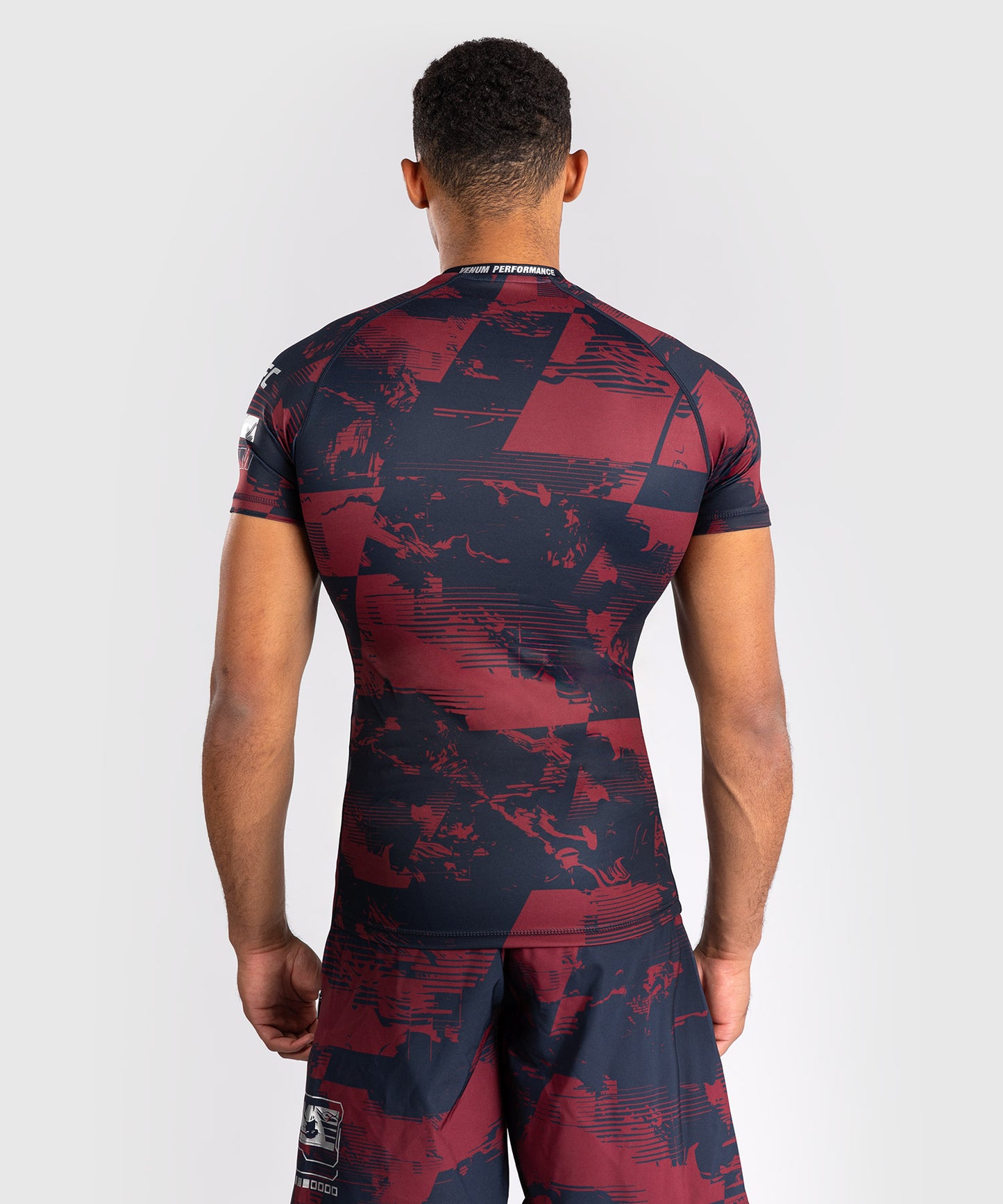 Men's UFC Zenith by Venum Burgundy Authentic Fight Week Performance Short Sleeve Rashguard