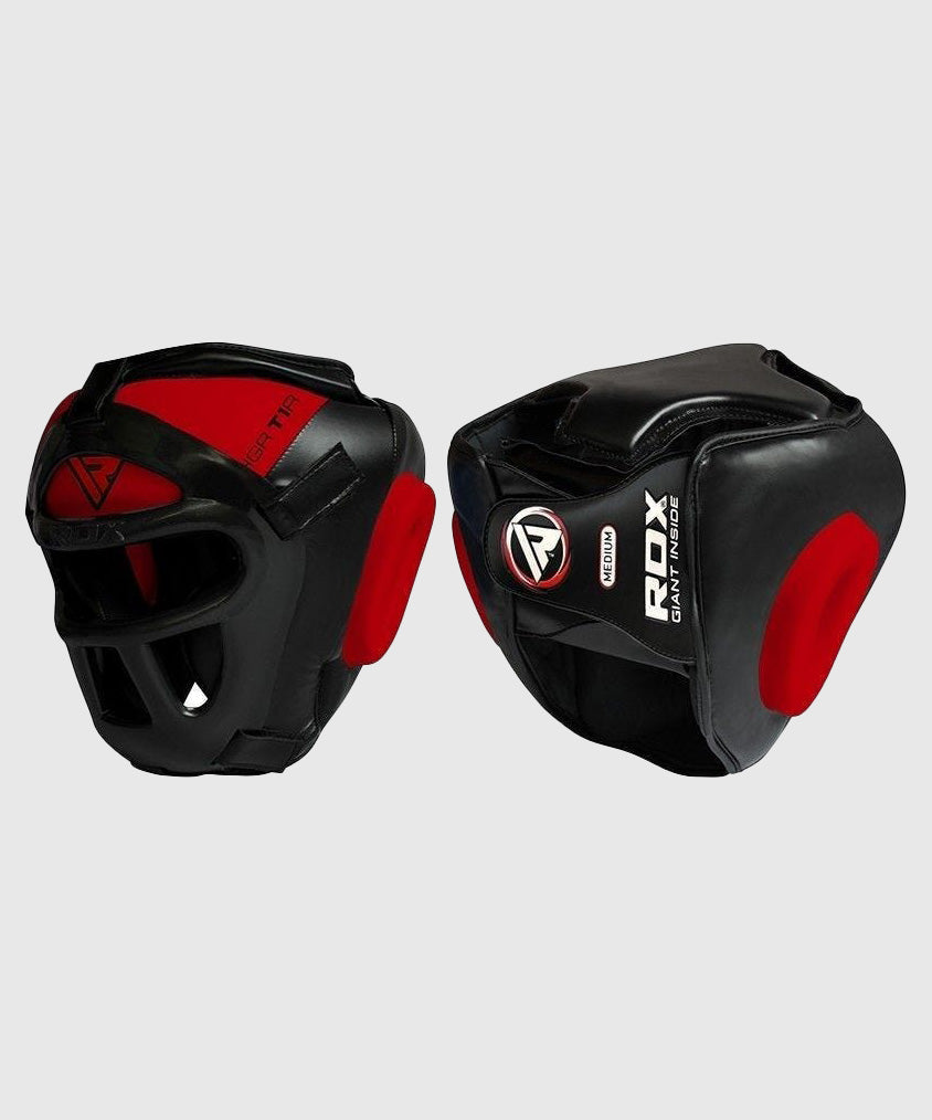 RDX Sports Zero Impact Kopfschutz mit Gitter - Schwarz/Rot
