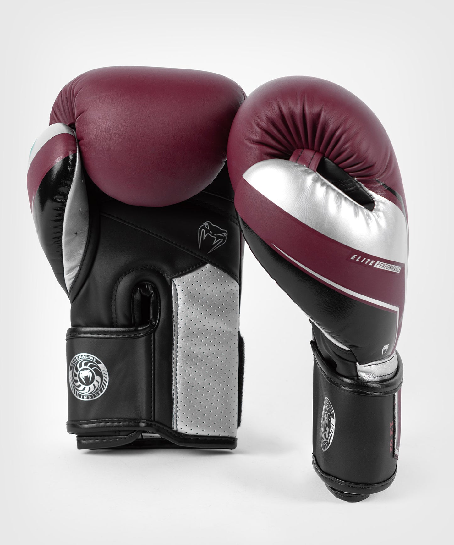 Venum Elite Evo Boxhandschuhe - Burgund/Silber