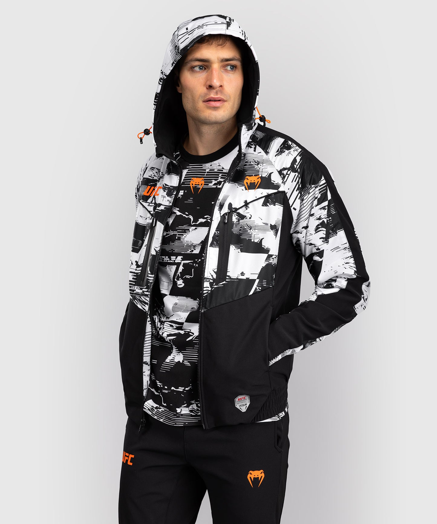 Sweat à capuche zippé Homme UFC Zenith by Venum Authentic Fight Week - Blanc