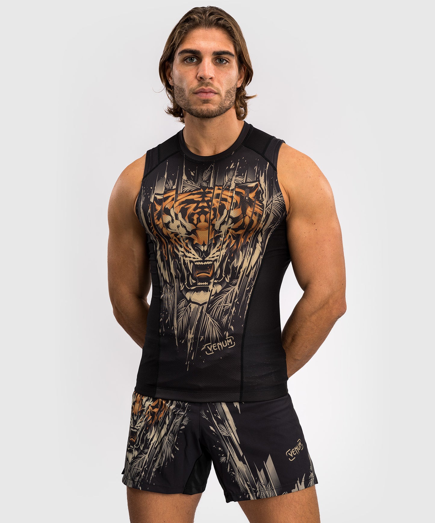Venum Tiger Rashguard Senza Maniche - Nero/Arancione Neon