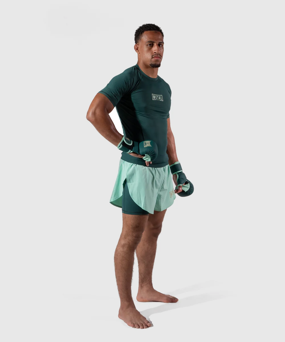Metal Boxe Performance Deep Waters Kurzarm-Rashguard - Grün