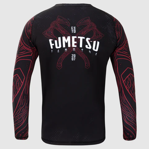 Fumetsu Berserker Langarm-Rashguard - Schwarz/Rot