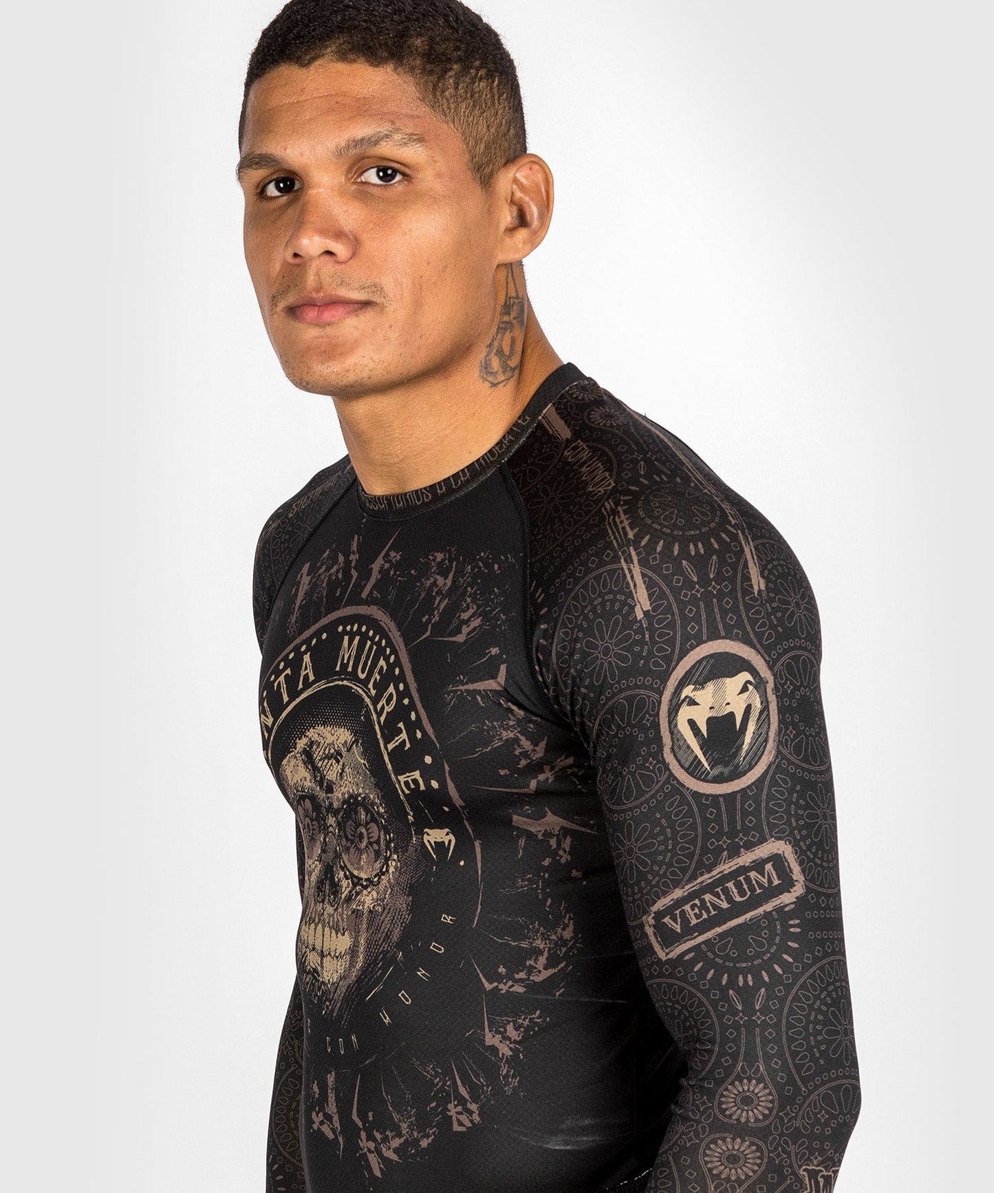 Rashguard Santa Muerte Dark Side Venum - manches longues - Noir/Marron