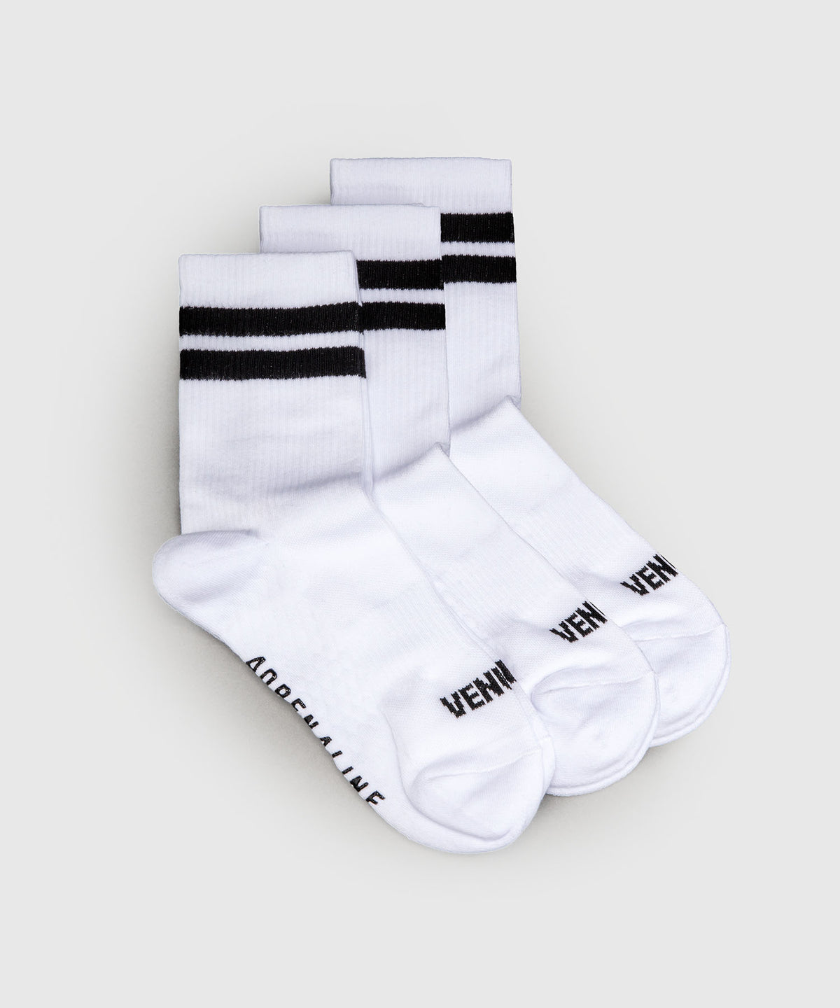 Venum Adrenaline Crew-Socken 3er-Pack - Weiß/Schwarz