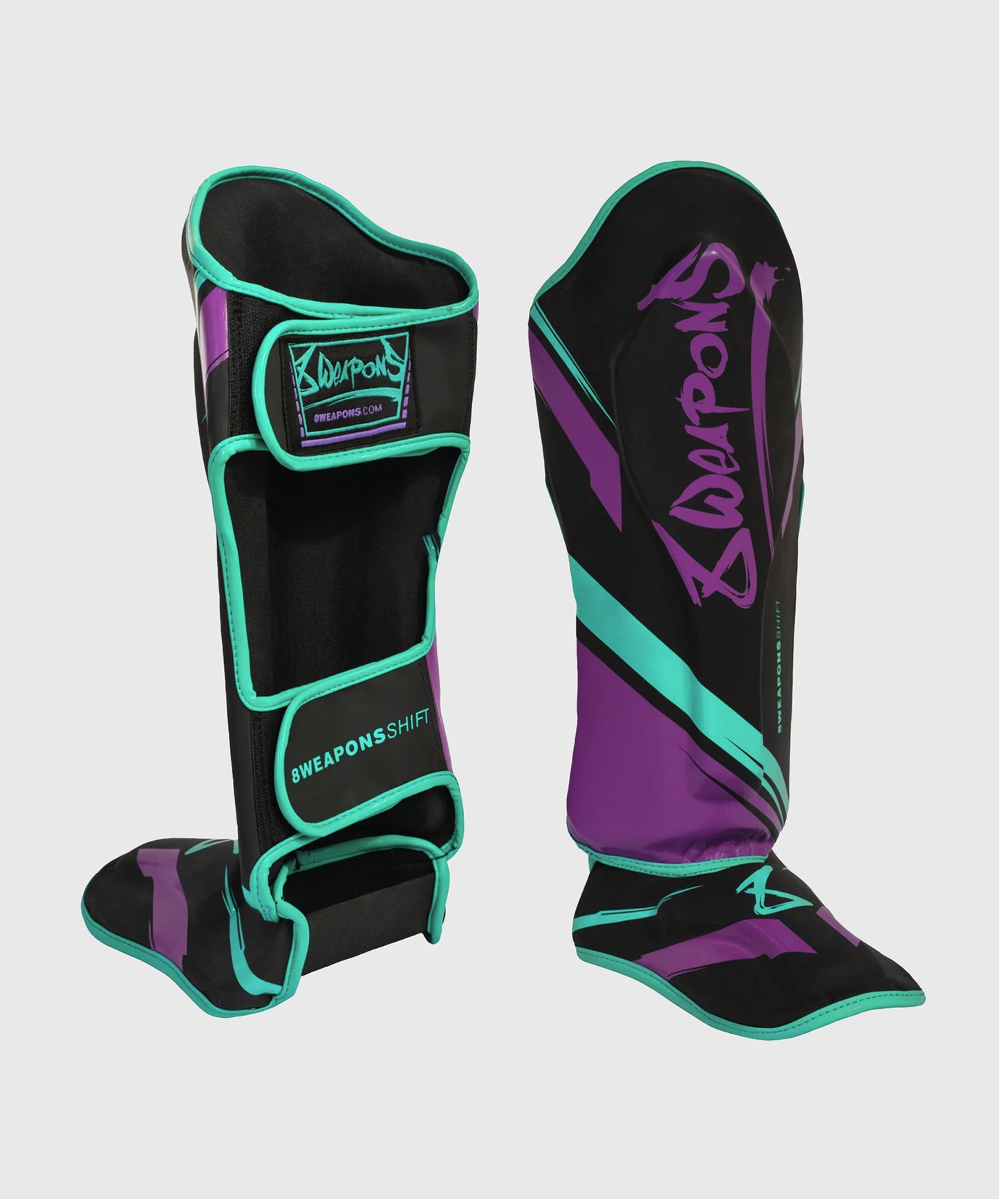8 Weapons Shift Cyber Schienbeinschoner - Schwarz/Violett