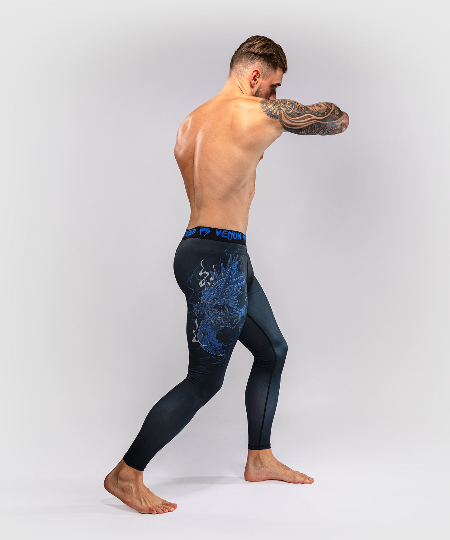 Venum Thunder Dragon Pantaloni a Compressione – Nero/Blu Reale