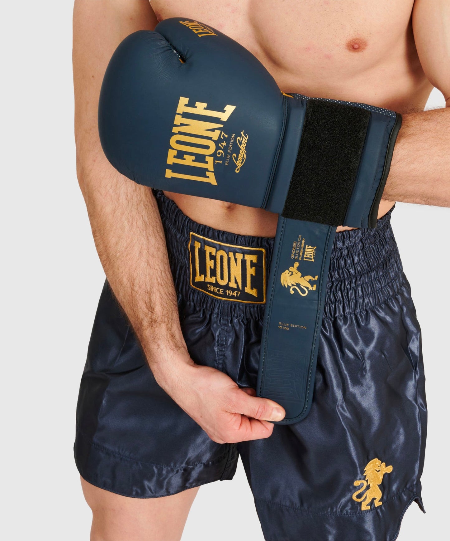 Leone Basic Pantalones de Muay Thai - Azul