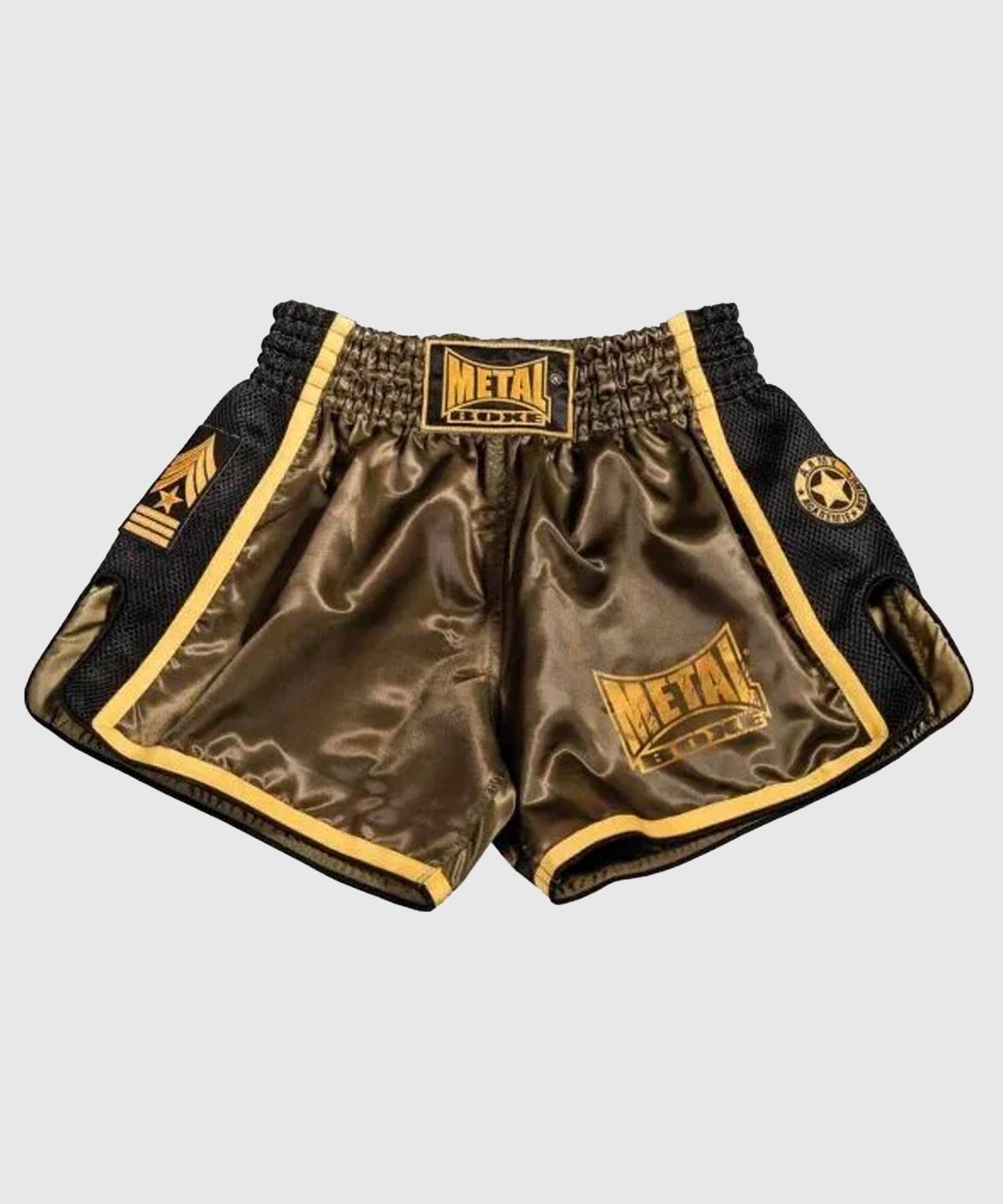 Metal Boxe Extrême Pantalones de Muay Thai - Caqui/Oro